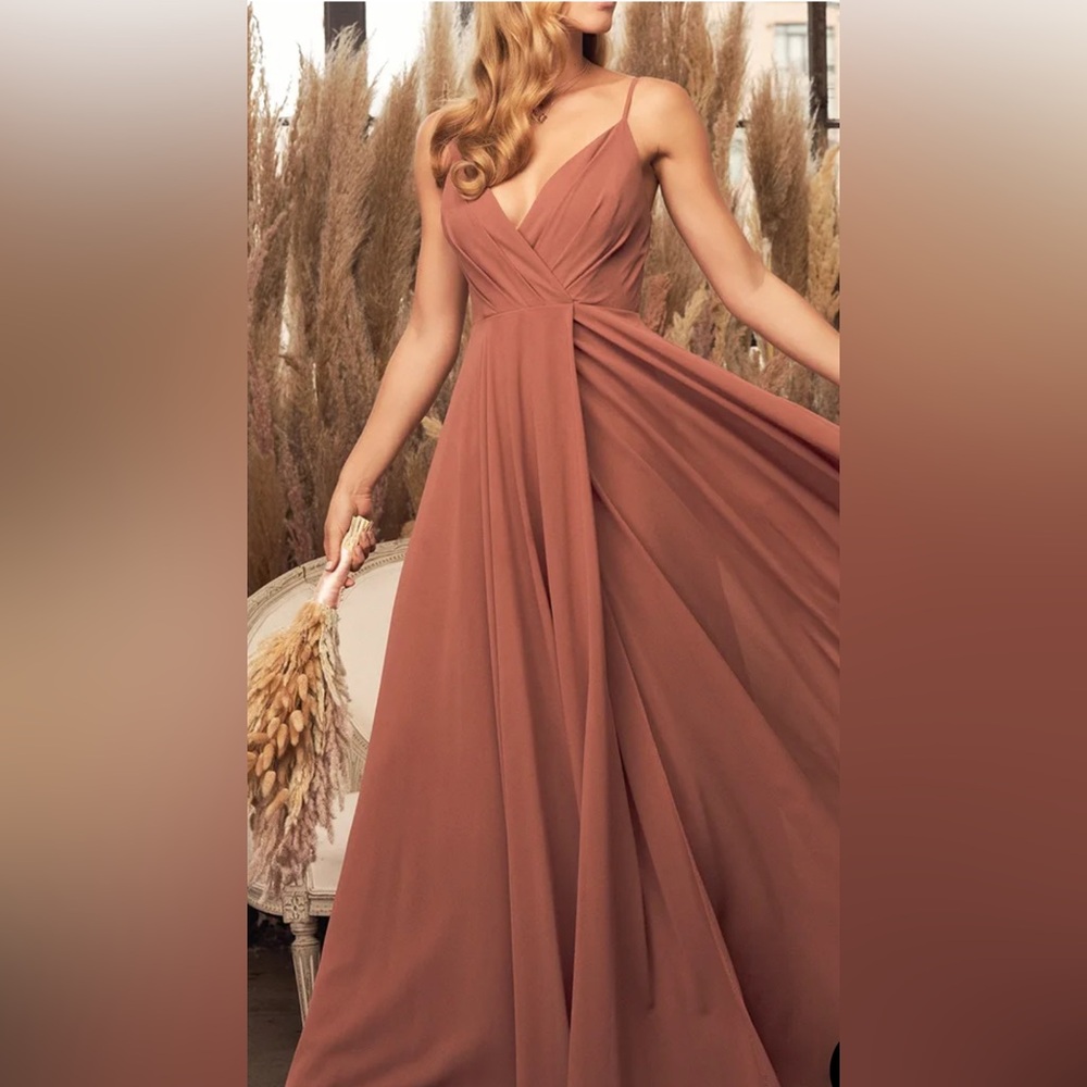 Elegant Rust Evening Gown